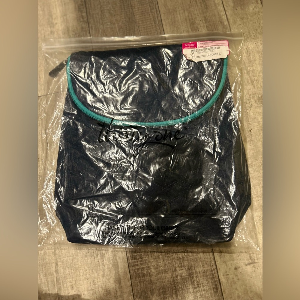 Navy quilted backpack/ purse